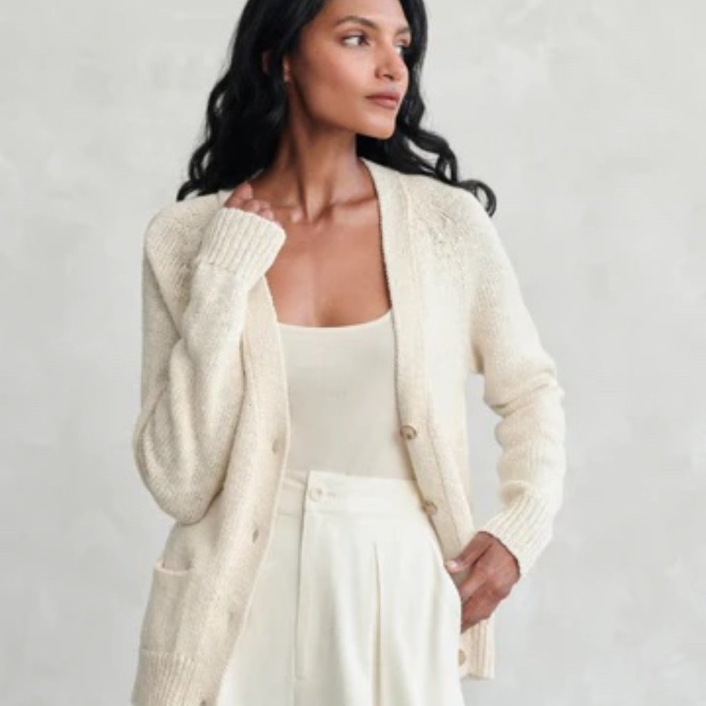 Jenni Kayne Cruise Stanford Cardigan in Ivory - Size small